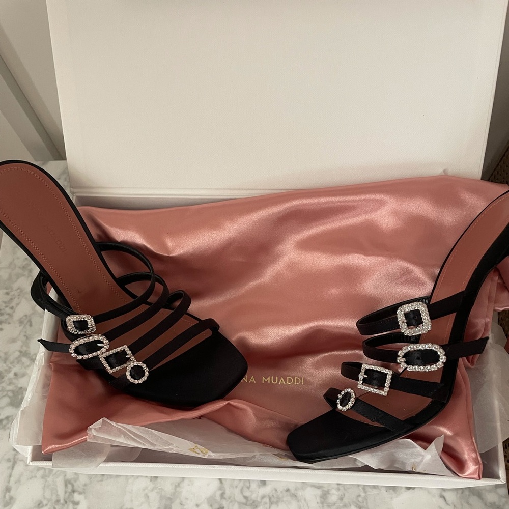 - Amina Muaddi buckle pumps New in box-sold out